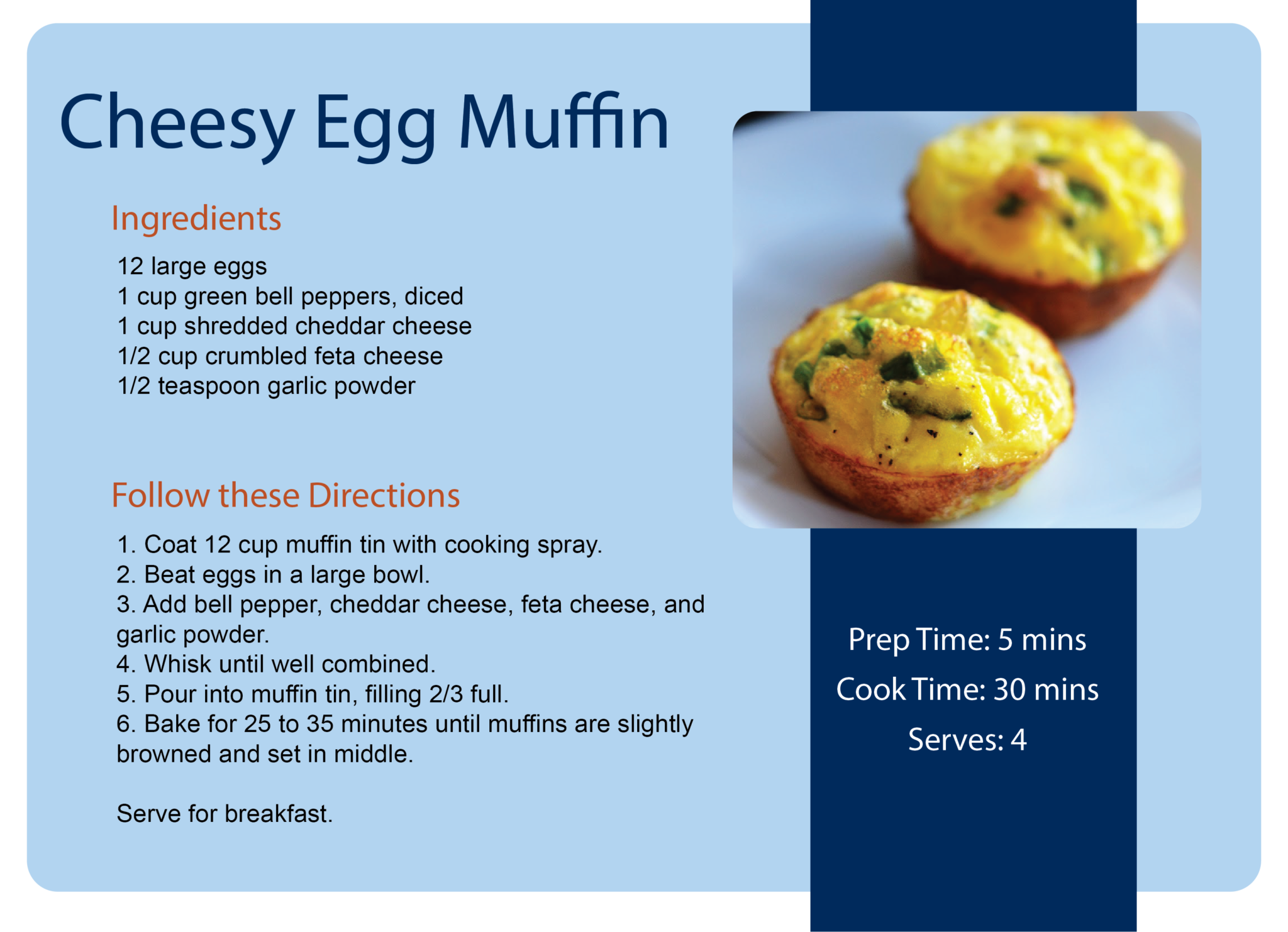 Food For Thought Cheesy Egg Muffins Exercise Inc
